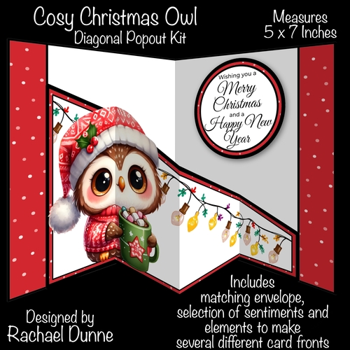 Cosy Christmas Owl Diagonal Popout Kit