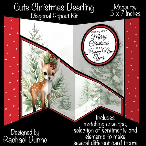 Cute Christmas Deerling Diagonal Popout Kit