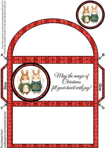 Cosy Knitted Christmas Bunnies Money Wallet