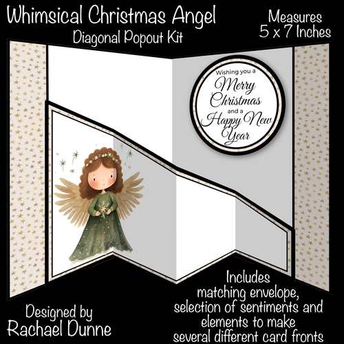Whimsical Christmas Angel Diagonal Popout Kit