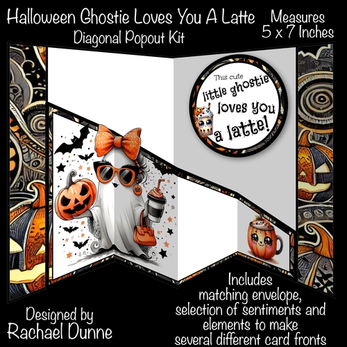 This Cute Little Ghostie Loves You A Latte Diagonal Popout Kit