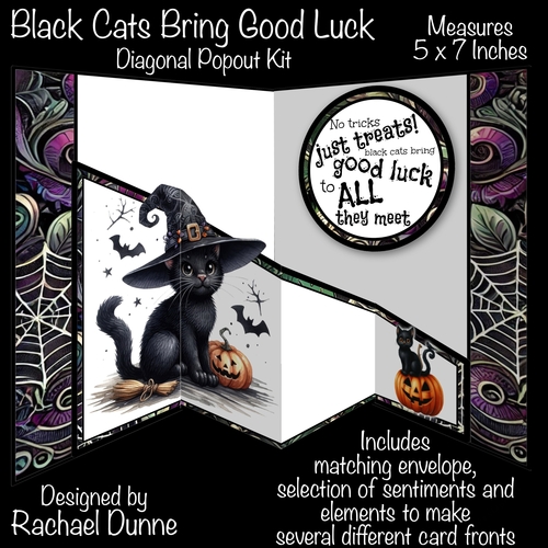 Black Cats Bring Good Luck Diagonal Popout Kit