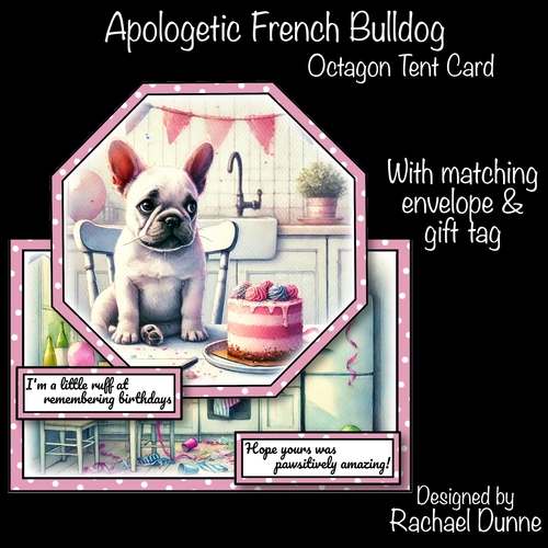Apologetic French Bulldog Octagon Tent Card