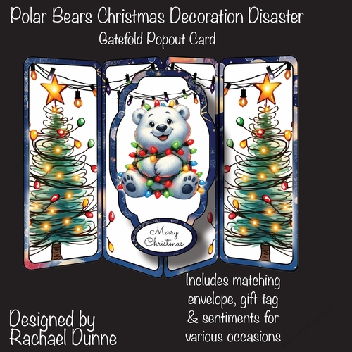 Polar Bears Christmas Decoration Disaster Gatefold Popout Card