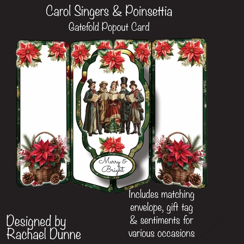 Christmas Carol Singers Gatefold Popout Card
