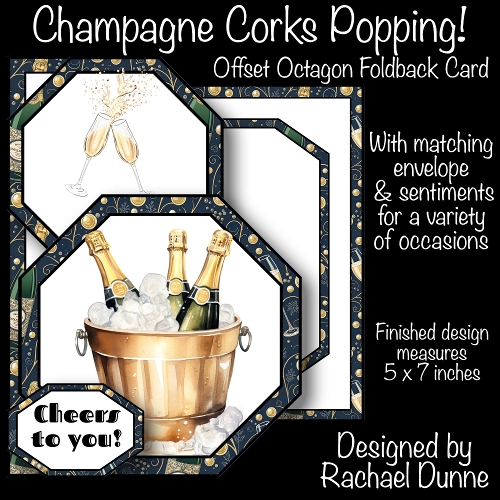 Champagne Corks Popping! Offset Octagon 5 x 7 Mini Kit
