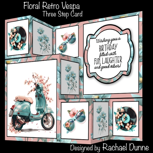Floral Retro Vespa Three Step Mini Kit