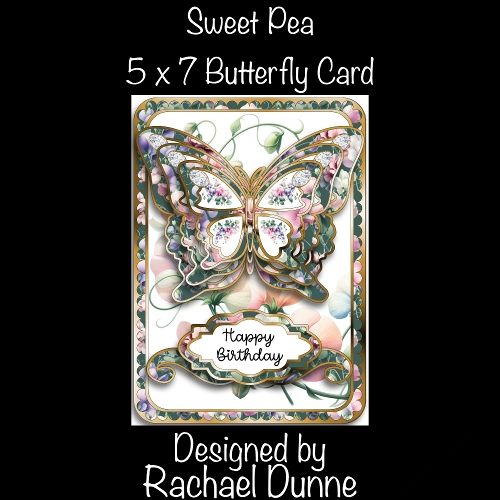 Sweet Pea 5 x 7 Butterfly Card