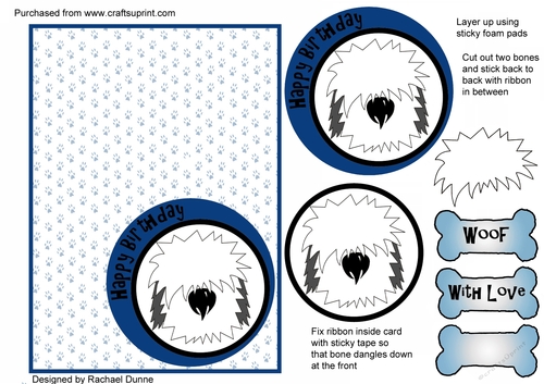 Happy Birthday Sheepdog (blue)