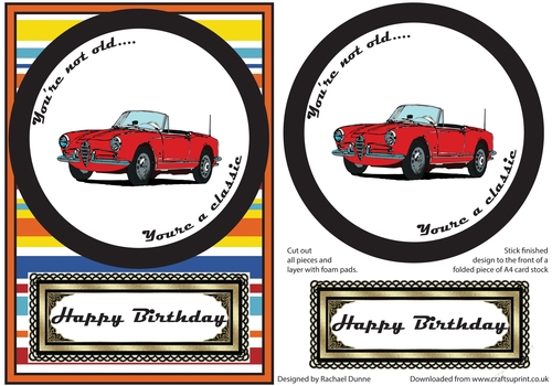 Classic Car Birthday Card
