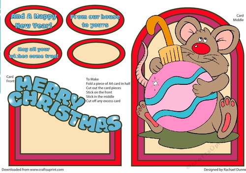 Mouse and Bauble Red & Pink