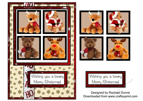 Bears in Squares with Stars and Snowflakes