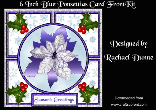 6 Inch Blue Poinsettia square