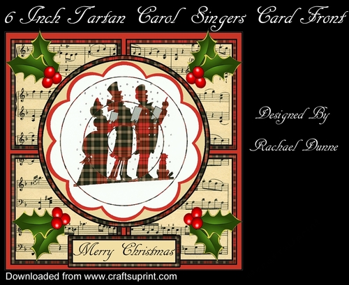 6 Inch Tartan Carol Singers Square