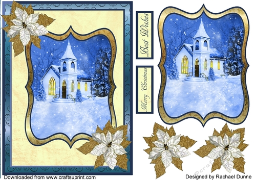 Church with Gold Poinsettia