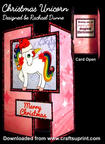 Pink Christmas Unicorn Gatefold