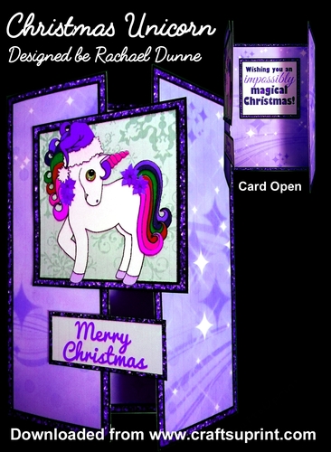 Christmas Unicorn Gatefold Blue