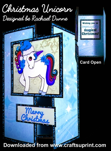 Christmas Unicorn Gatefold Turquoise