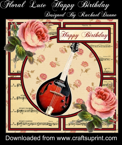 Happy Birthday Floral Lute