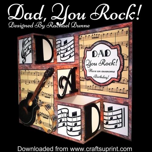 Dad, You Rock! 3 Step Card