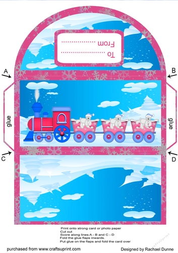 Pink Polar Bear Train Money Wallet