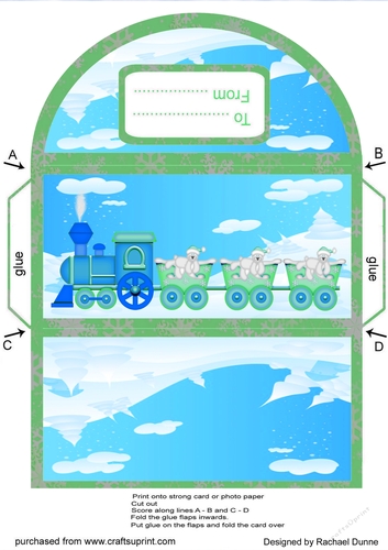 Green Polar Bear Train Money Wallet