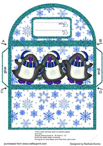 Blue Sparkly Penguins Money Wallet
