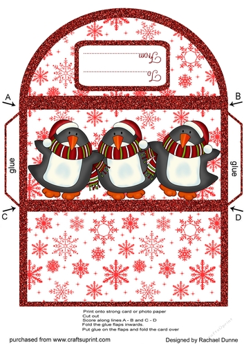 Red Sparkly Penguins Money Wallet