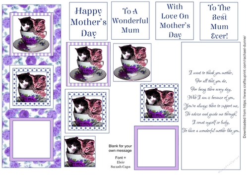 Purple Kitties in a Teacup (Mothers Day)