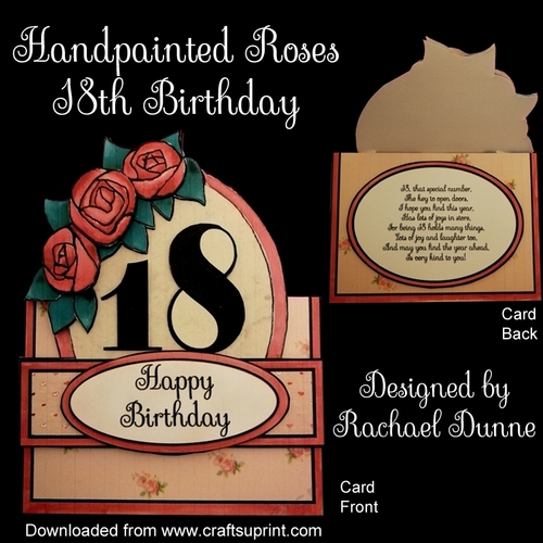 Handpainted Roses 18th Birthday