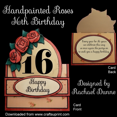 Handpainted Roses 16th Birthday