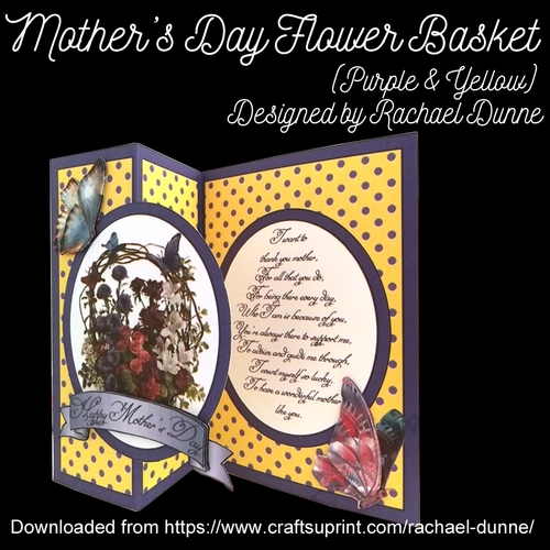 Flower Basket Mothers Day (Purple & Yellow)