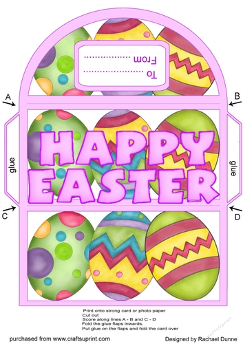 Brightly Painted Eggs Money Wallet Purple