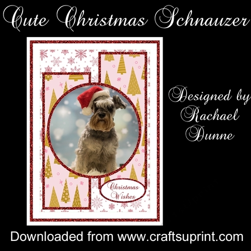 Cute Christmas Schnauzer Two Long Panels