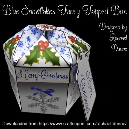 Blue Snowflakes Fancy Topped Box