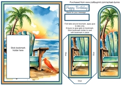 Birthday Beach Chair Bookmark Card