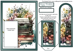 Birthday Typewriter Bookmark Card