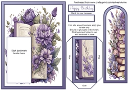 Birthday Vintage Book Stack Bookmark Card