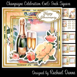 Champagne Celebration 6 Inch Square