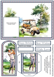 Golf Guy Blue Bookmark Card