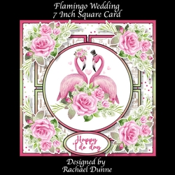 Flamingo Wedding 7 Inch Square
