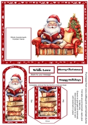 Santa on the Sofa Bookmark Card