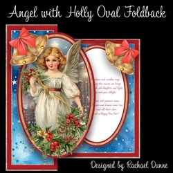 Angel with Holly Oval Foldback