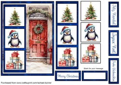 Simple Squares Christmas Penguin