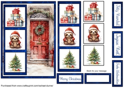 Simple Squares Christmas Sloth