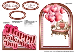 Valentines Love Seat With Balloons Cutaway Arch