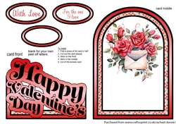 Letter with Roses Cutaway Arch