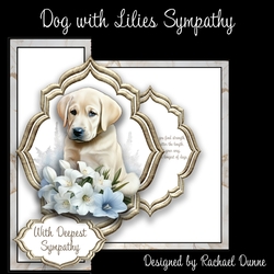 Dog with Lilies Fancy Frame Foldback