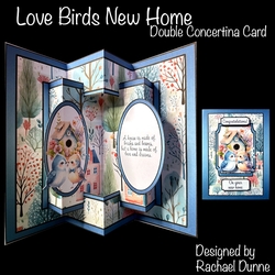 Love Birds New Home Double Concertina Card