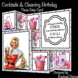 Cocktails and Cleaning Three Step Card